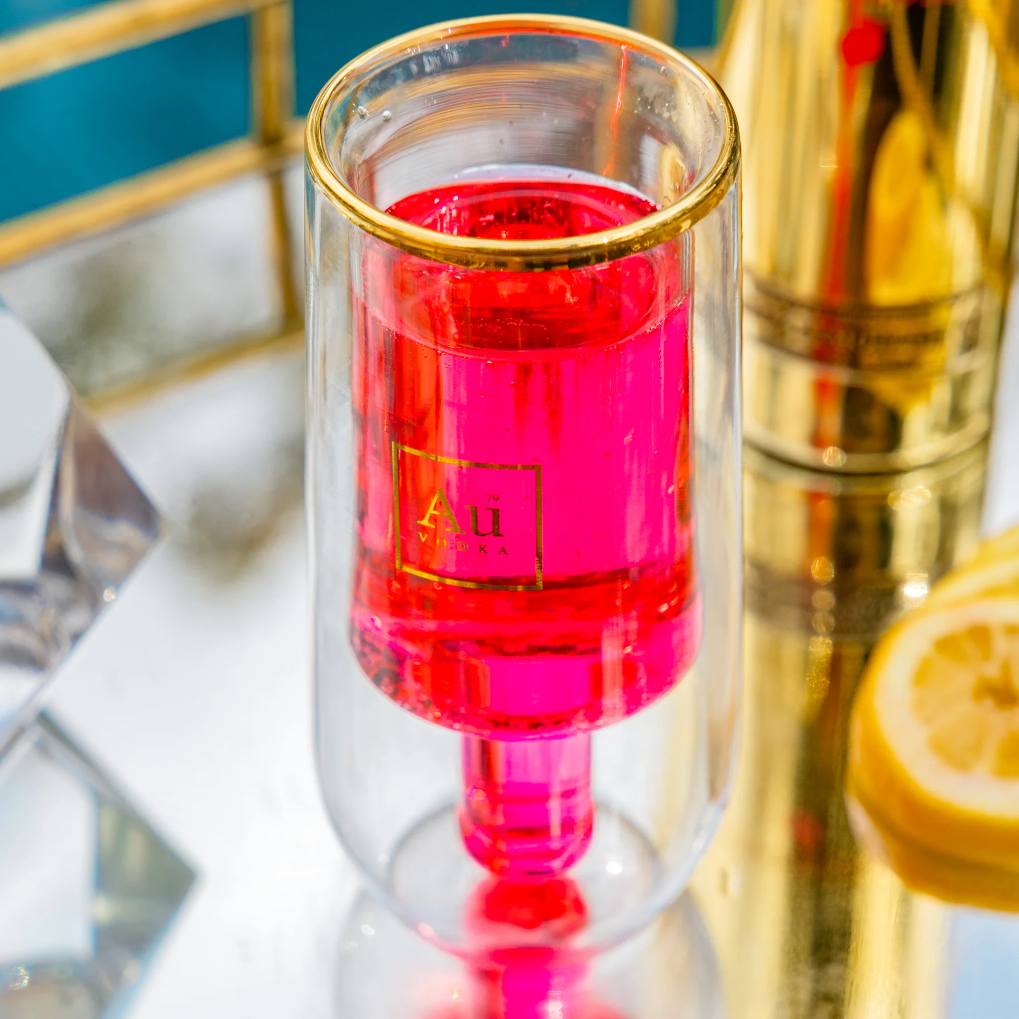 Au Double Wall Bottle Glass - Image 3