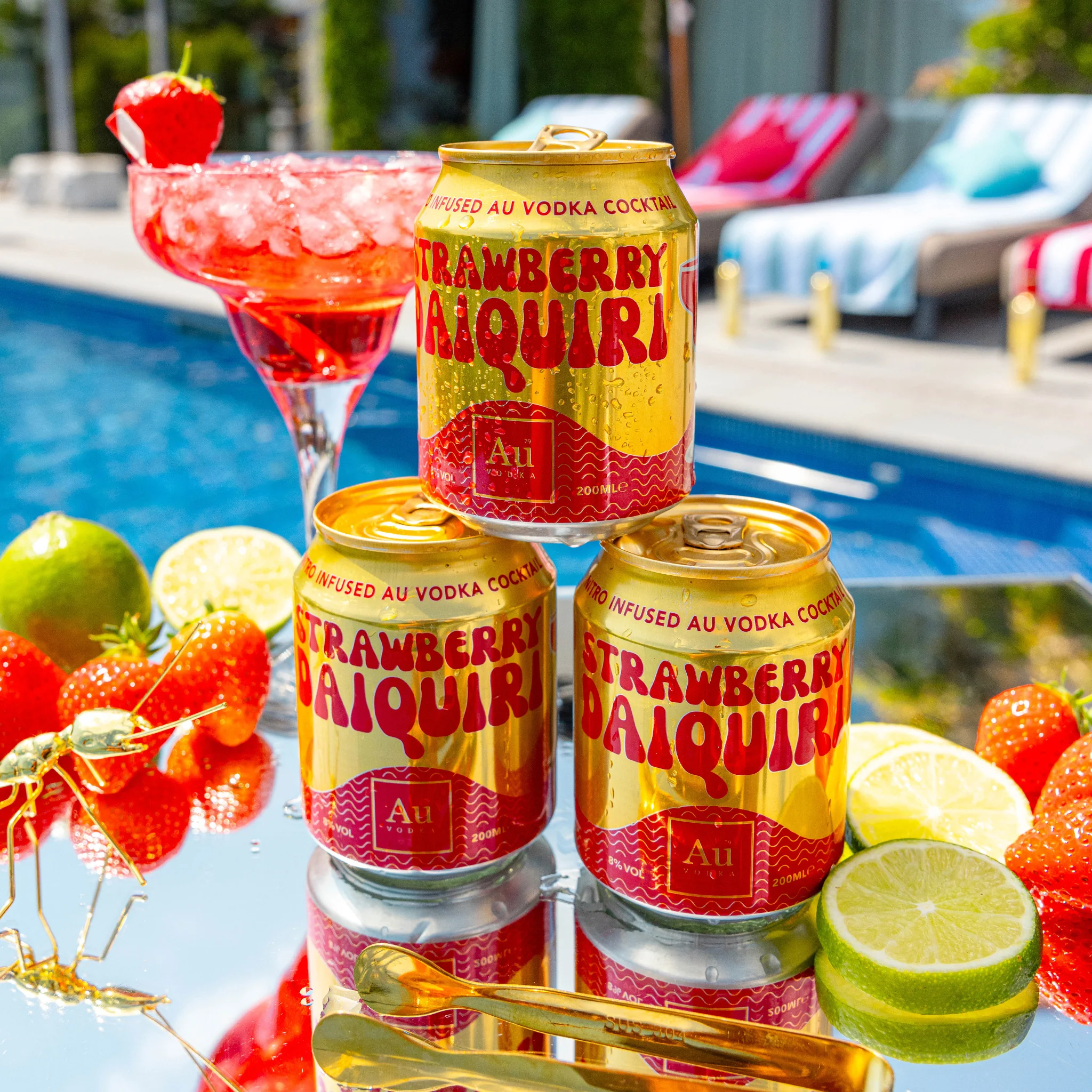 Au Vodka Strawberry Daiquiri Cocktail Cans - 12 Pack - Image 4