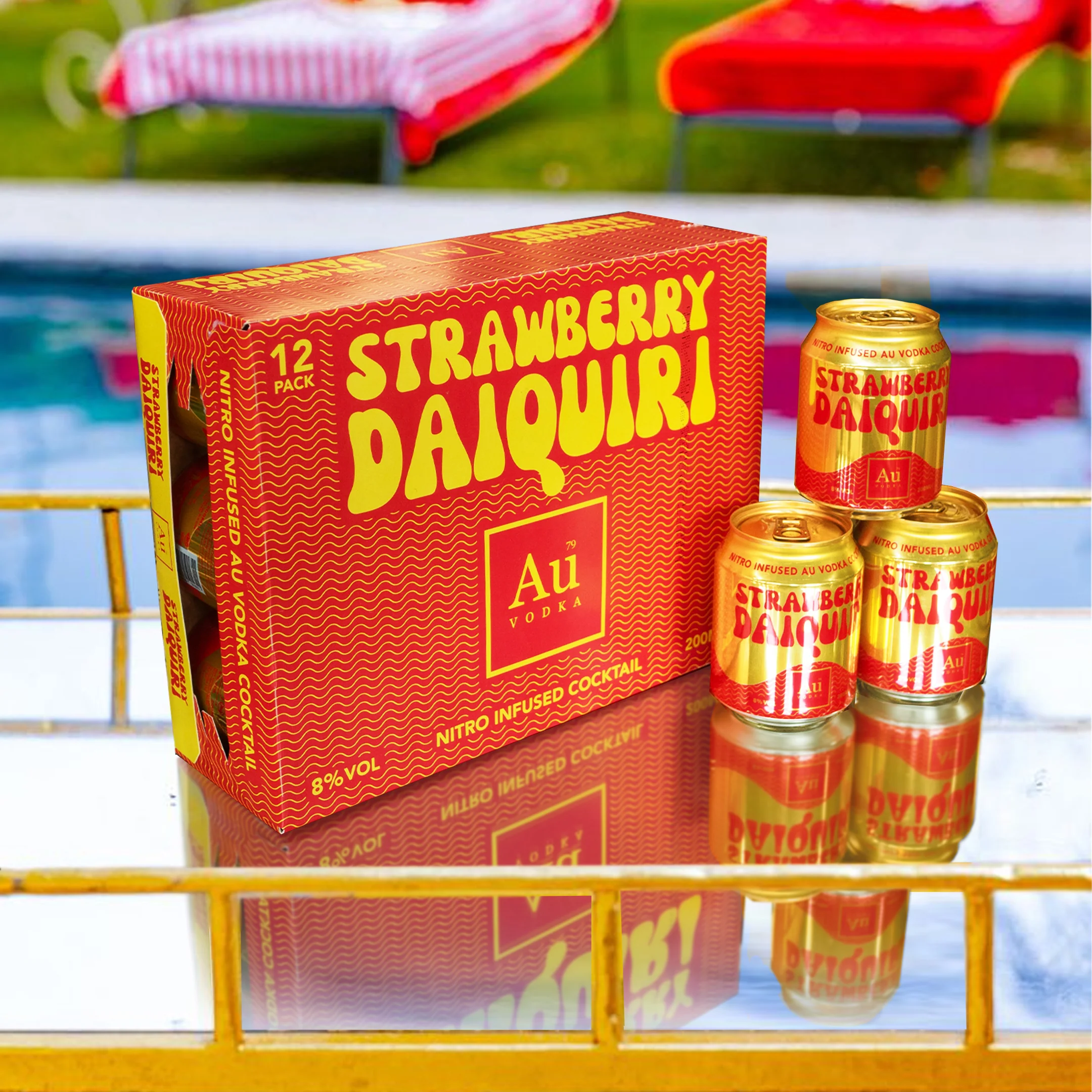 Au Vodka Strawberry Daiquiri Cocktail Cans - 12 Pack - Image 5