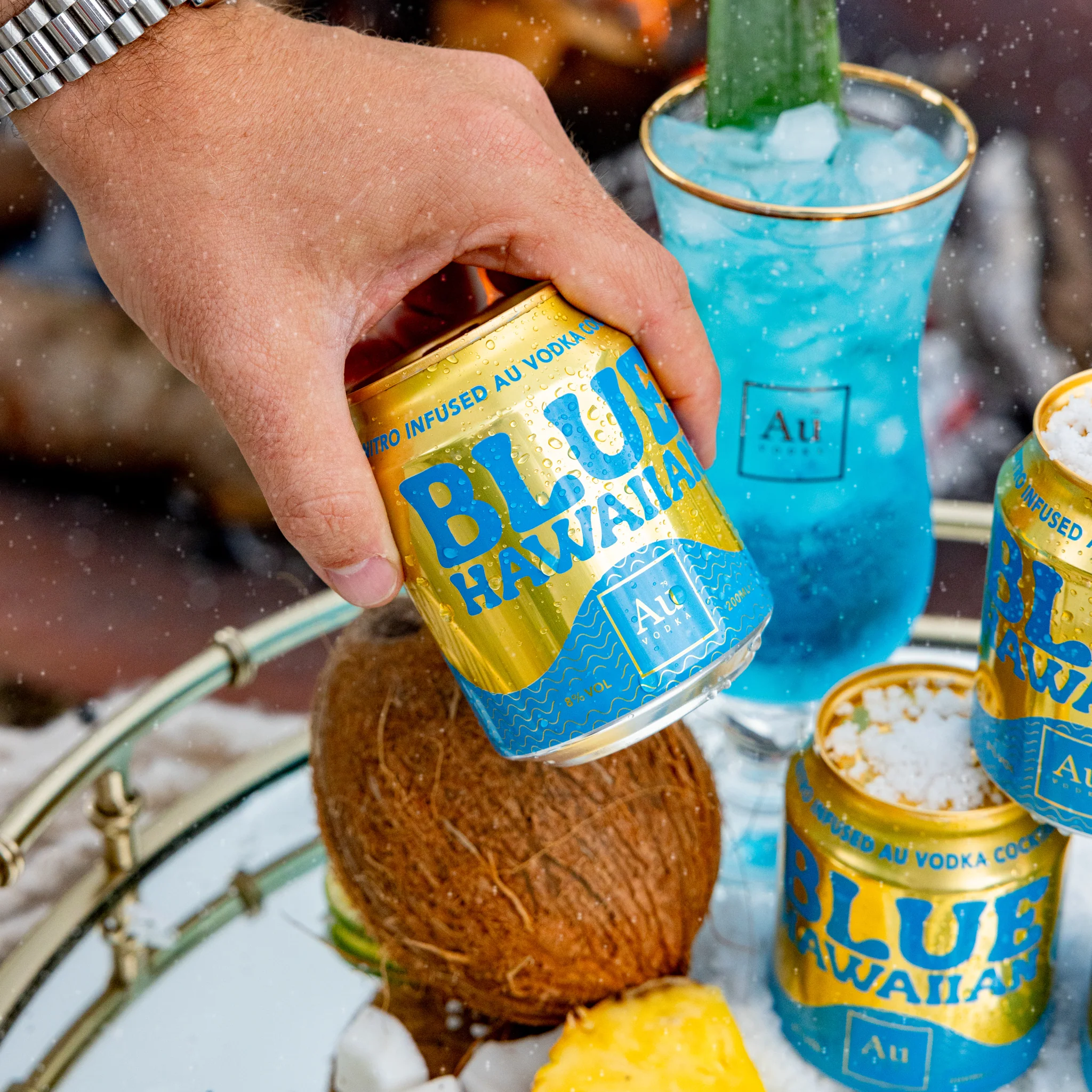 Au Vodka Blue Hawaiian Cocktail Cans - 12 Pack - Image 10