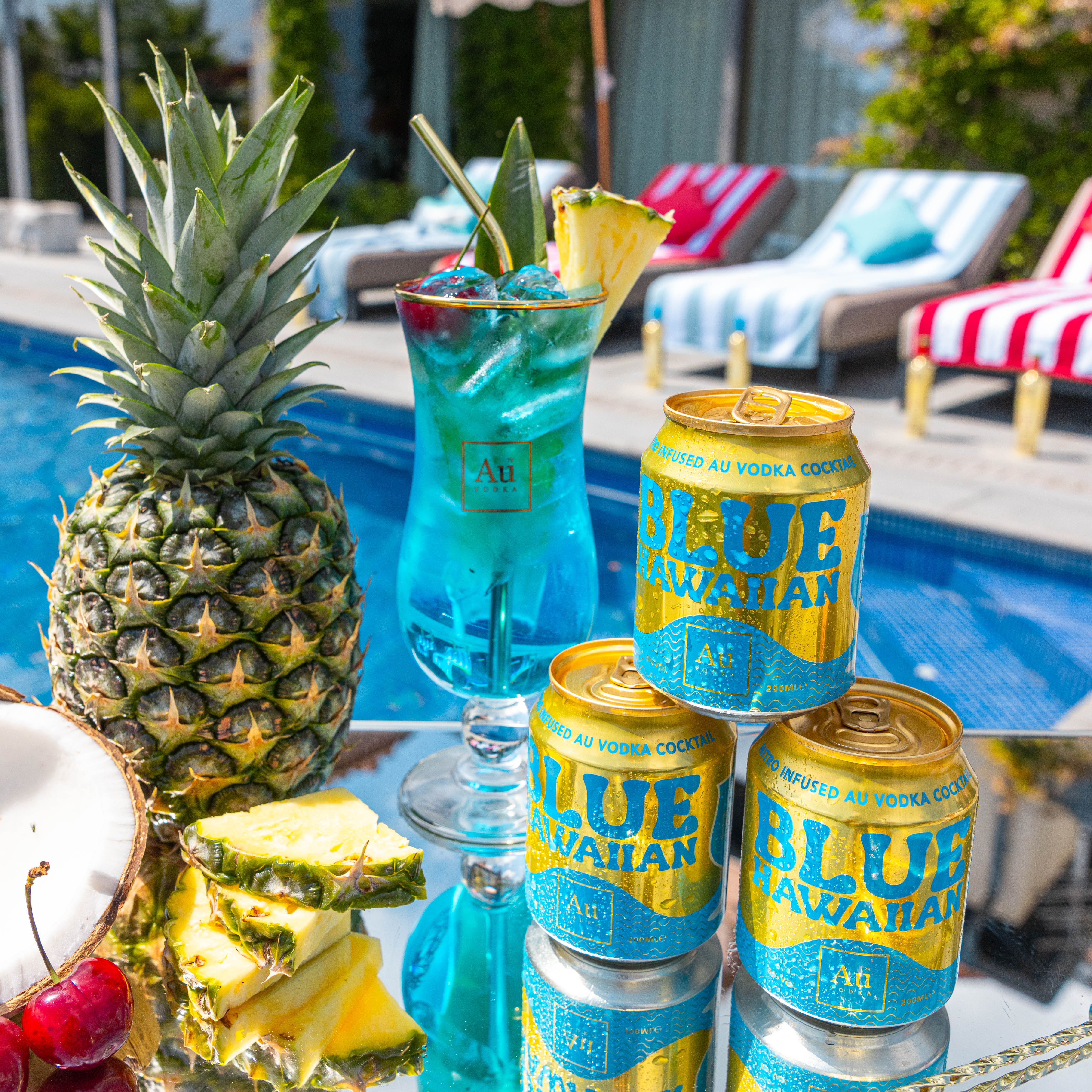 Au Vodka Blue Hawaiian Cocktail Cans - 12 Pack - Image 3