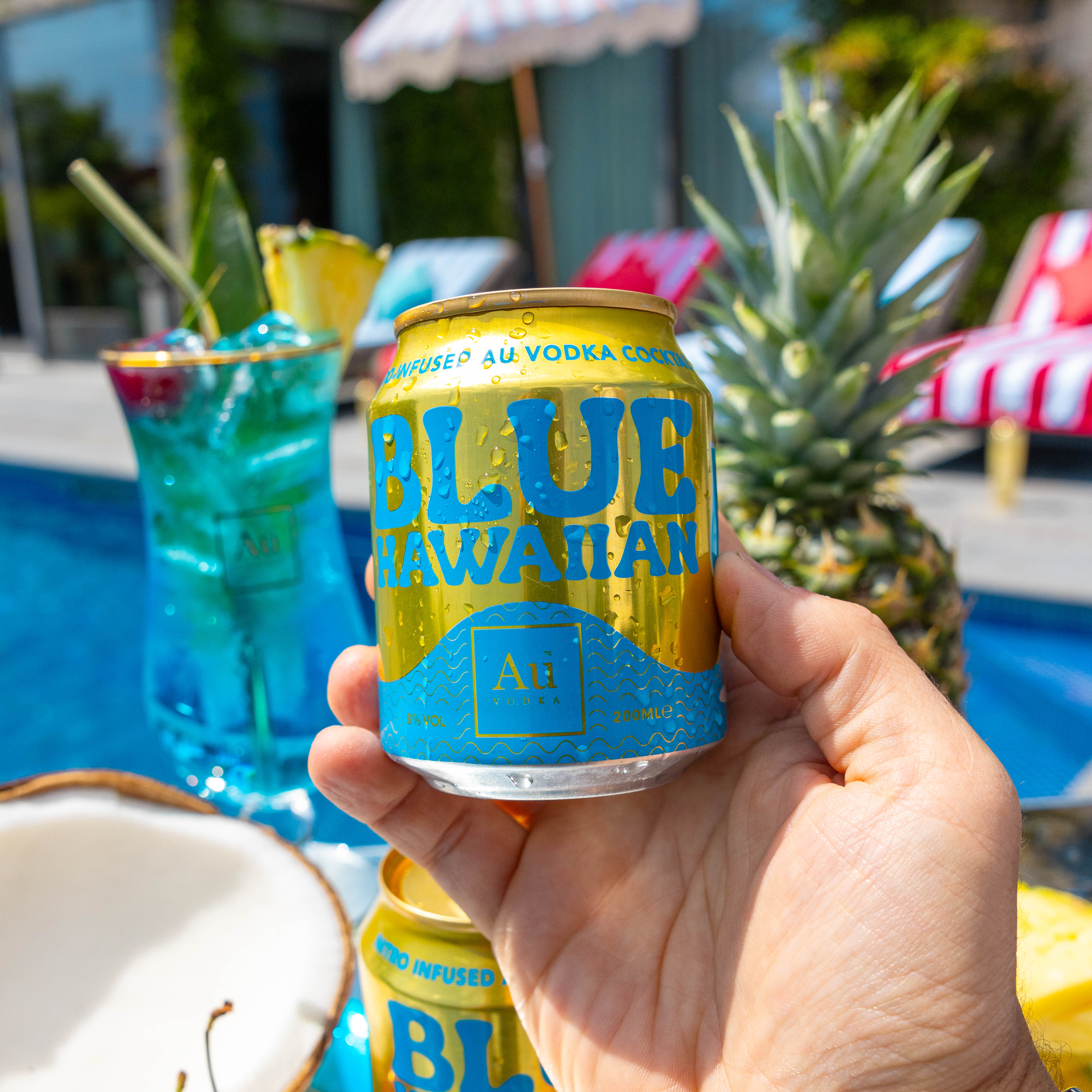 Au Vodka Blue Hawaiian Cocktail Cans - 12 Pack - Image 6