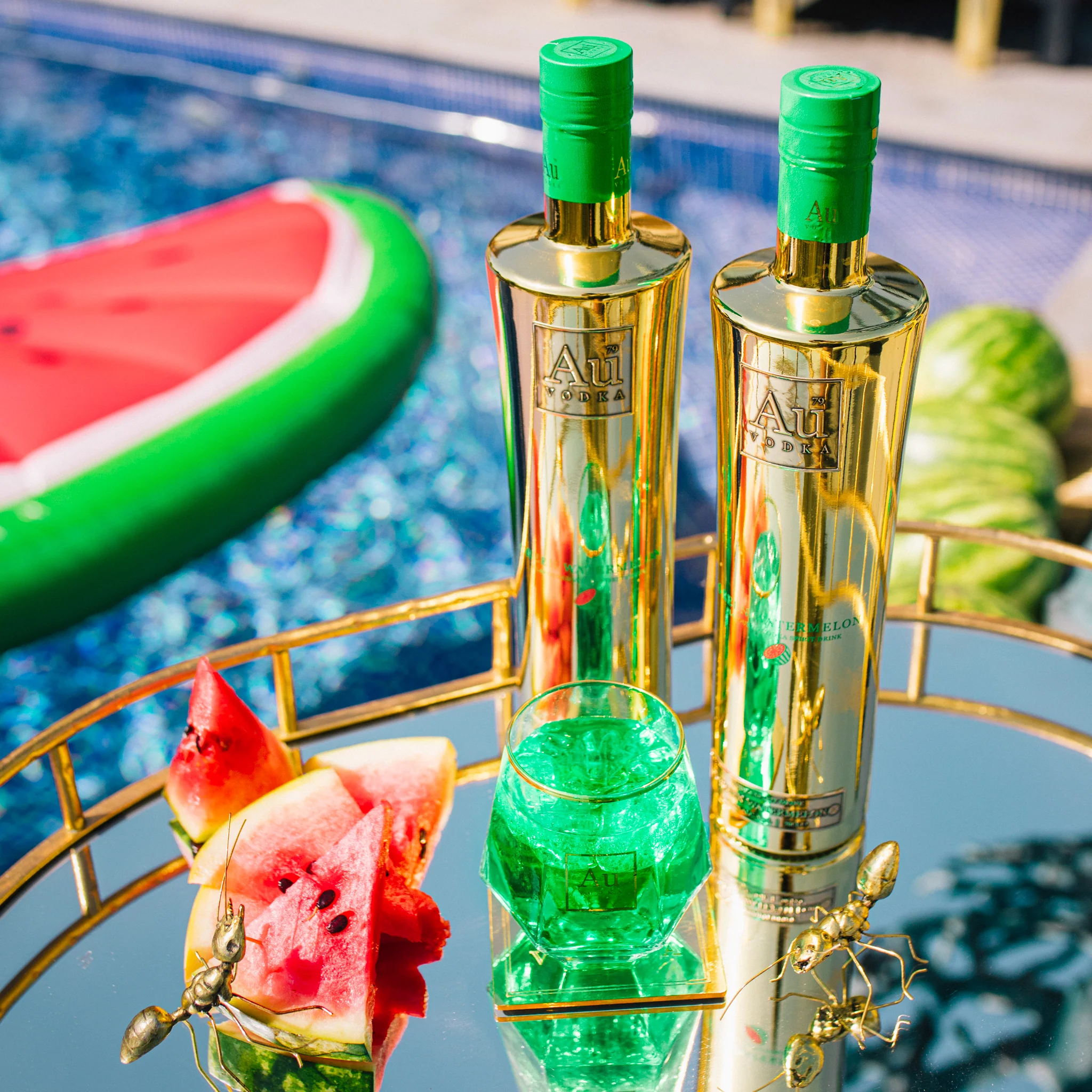 Au Vodka Green Watermelon 70cl - Image 3