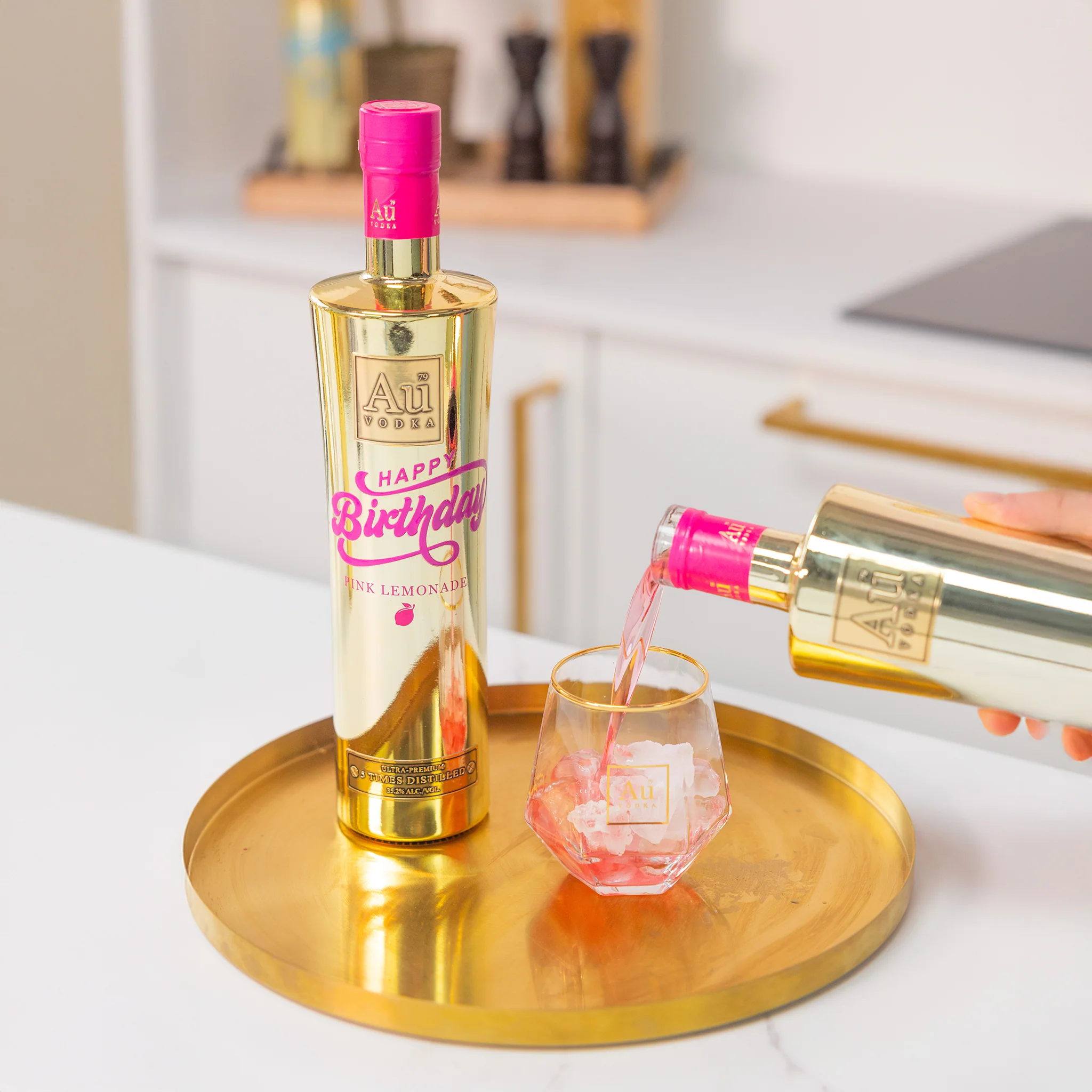 Au Vodka Happy Birthday Print Bottle - Image 3