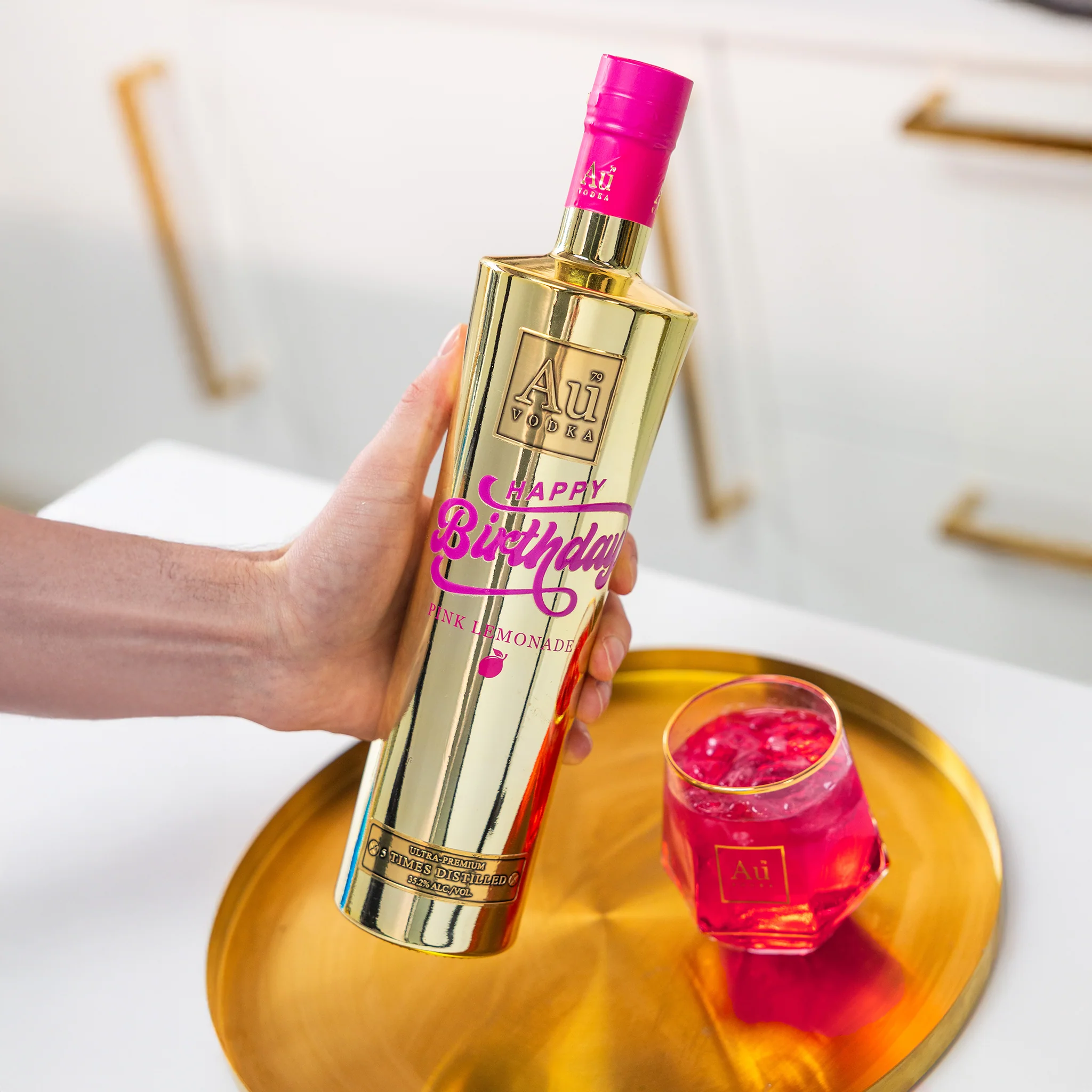 Au Vodka Happy Birthday Print Bottle - Image 4