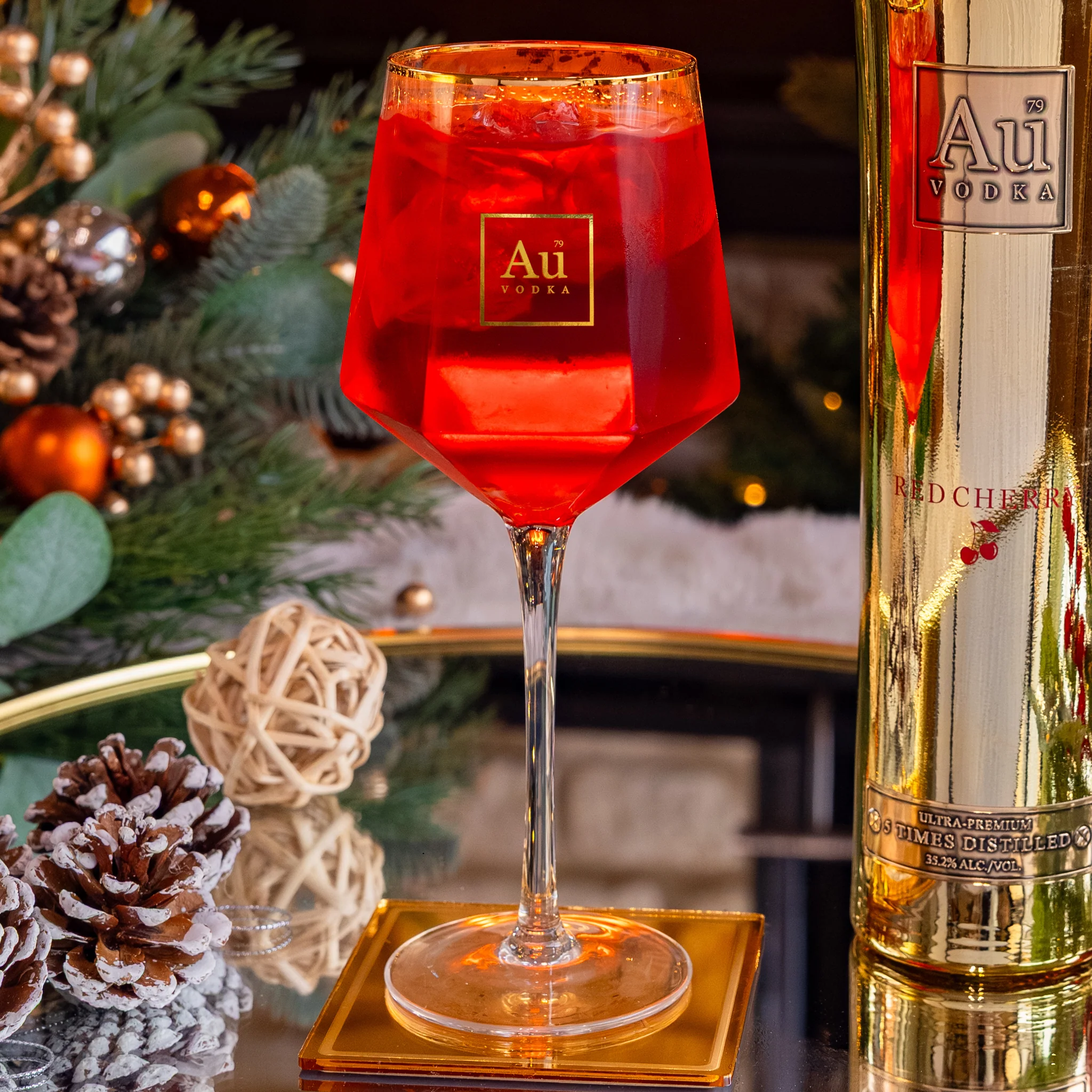 Au Long Stem Diamond Cut Glass - Image 6