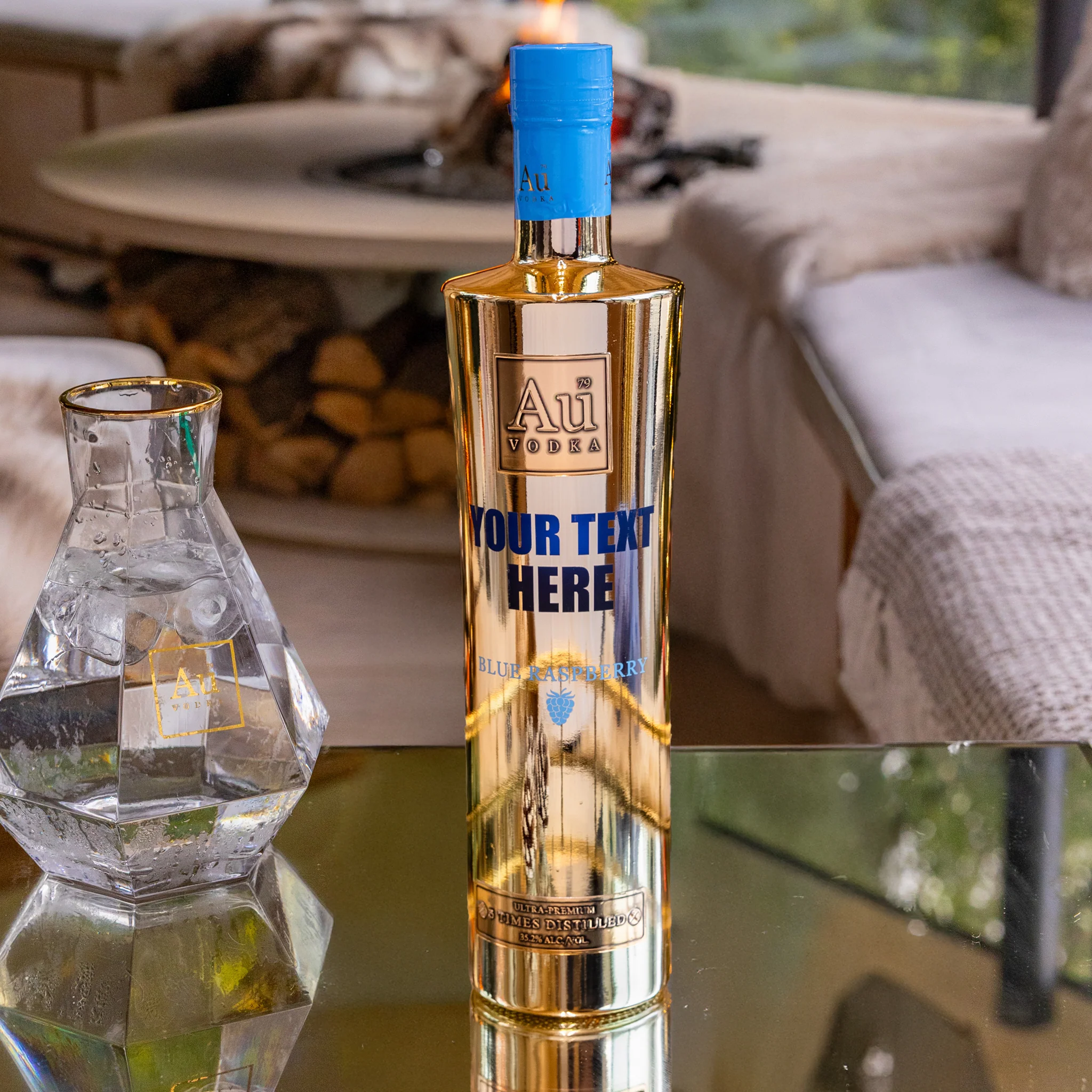 Engraved Au Vodka Blue Raspberry 70cl - Image 3