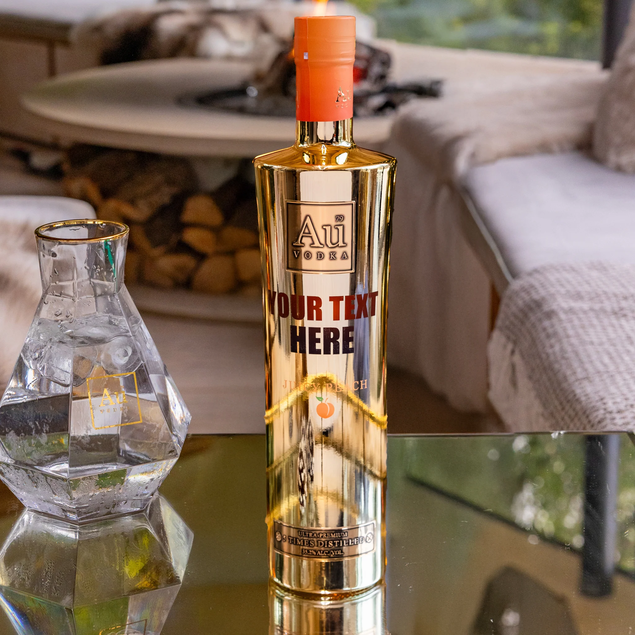 Engraved Au Vodka Juicy Peach 70cl - Image 3